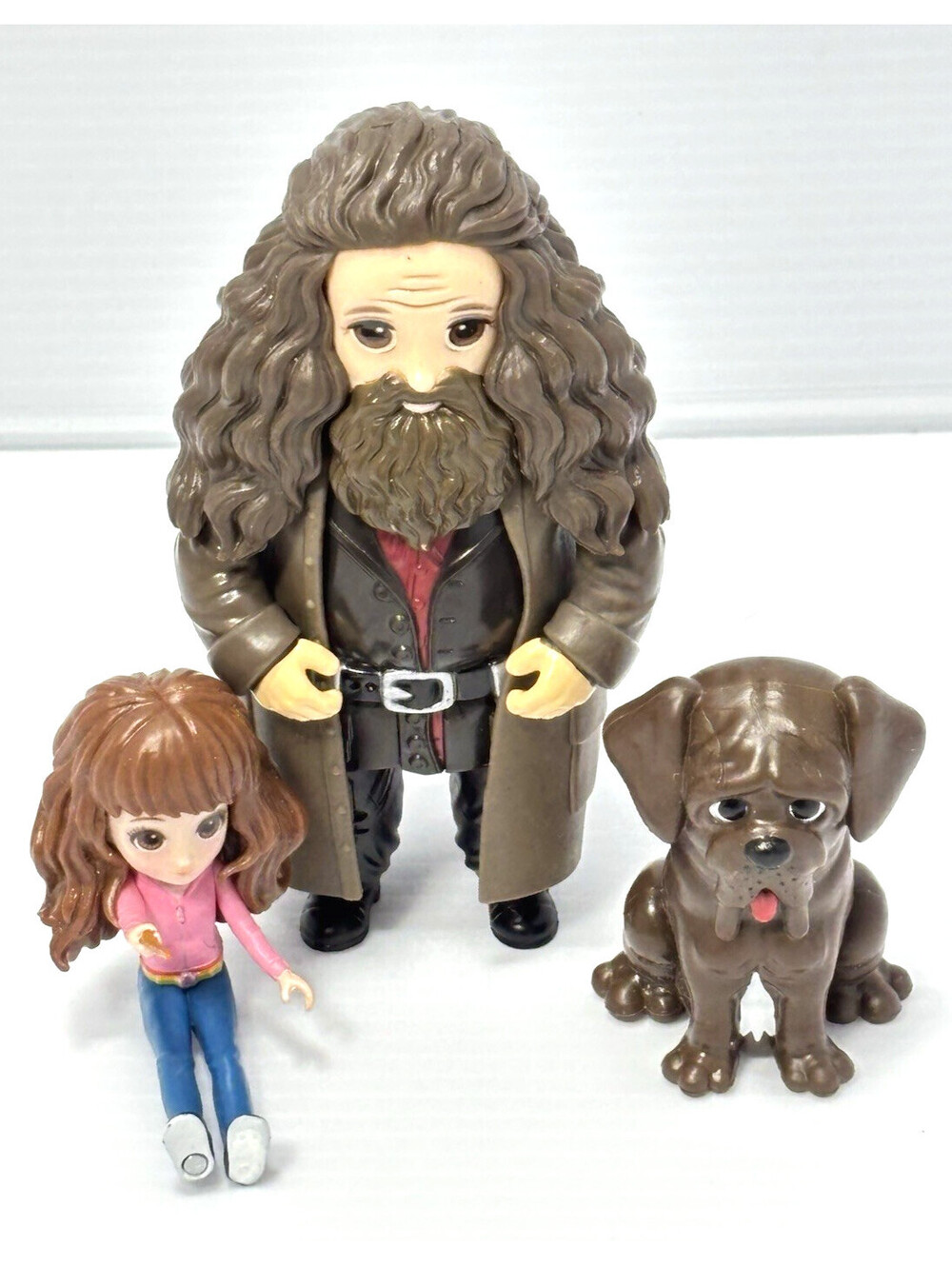 Harry Potter Magical Minis Hagrid ,Hermione & Fang Figures Spin Master Set GUC